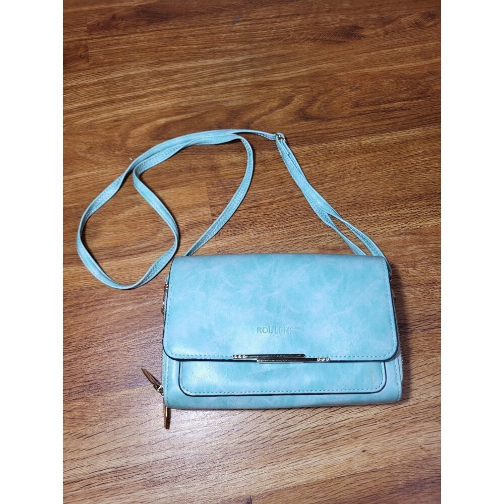 Small Roulens Light Green Blue Cross Body Purse Bag
